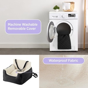 Eco-vriendelijke, waterdichte polyestervezel autostoel winter hondenbed met opbergvakken, solide vierkante vorm, afneembaar en wasbaar voor kleine honden - Product Image 3