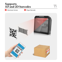 Escáner de código de barras de escritorio con plataforma de escaneo, escáner de código de barras, 2D, QR, manos libres