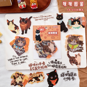 30 Stück pro Packung Aufkleber Niedliche Haustier-Momente Serie Süße Katzen Tagebuch-Dekorationsaufkleber - Product Image 6