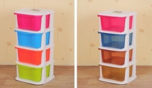 2024 nouvelle vente chaude <span class=keywords><strong>de</strong></span> haute qualité 4 couches coloré multi-usages stockage PP plastique assembler armoire avec tiroirs armoire - Product Image 5