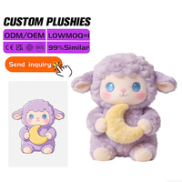 Boneka Plush Bordir Custom 30cm, Hewan Boneka Lembut Lucu Isi Kapas PP, OEM ODM 100 Pcs MOQ, Dibuat Sesuai Pesanan untuk Hadiah dan Pajangan