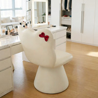 Chaise de Maquillage en Cuir Design 2026 Nouveau Modèle, Chaise de Coiffeuse Ergonomique Pivotante à Cadre en Bois Massif pour Chambre et Atelier