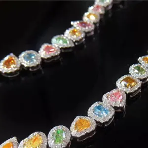 Diamante jóias para casamento, joias luxuosas para mulheres, 4.73ct, cor natural, diamantes, pulseira de ouro 18k