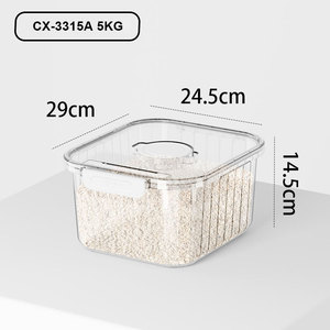 Boîte de rangement pour riz en plastique moderne de <span class=keywords><strong>10</strong></span> L avec échelle de temps et cuillère doseuse, récipient à céréales hermétique anti-insectes et anti-humidité - Product Image 4