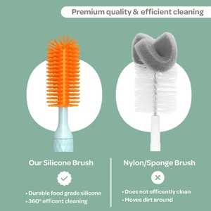 New Hot Trending 3In1 Nordic Style Small Travel Baby Multipurpose Silicone Cordless Electric <strong>Bottle</strong> Cleaning <strong>Brush</strong> - Product Image 4