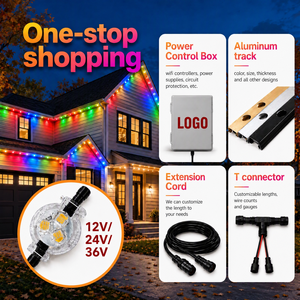 ไฟตกแต่งคริสต์มาสกลางแจ้งแบบถาวรขนาด 30 มม. IP68 12V 24V 36V Rgbw แหล่งกำเนิดแสงแบบจุด 3 หลอด LED สำหรับตกแต่งชายคาอาคาร - Product Image 3
