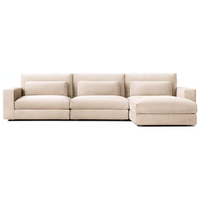 Nouvelle arrivée : canapé modulaire en forme de L Lugano, ensemble de canapés sectionnels, coussins doux et moelleux, meubles artisanaux écologiques pour villa