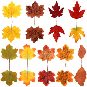 Feuilles d'érable artificielles de 10 pouces en plastique floqué moulé par injection pour décorations de mariage et d'intérieur - Product Image 1