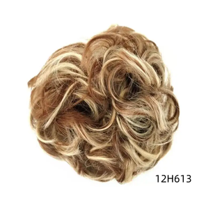 Tổng hợp tóc Bun của phụ nữ tự nhiên xoăn lộn xộn Bun hairpieces phần mở rộng tóc chignon với ban nhạc cao su cho cô gái - Product Image 2