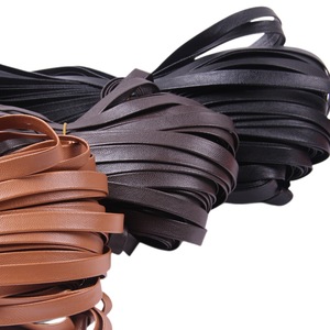 Cordon plat en cuir PU imitation marron clair 10 mm, matériau artisanal pour bracelet, collier, sac, porte-clés, accessoires DIY - Product Image 4