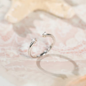 OAHLAN perhiasan modis wanita cincin tembaga terbuka dapat ditumpuk CZ kubik zirkonia pita pernikahan pertunangan cincin Janji perhiasan mode - Product Image 4