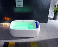Baignoire de massage à remous en acrylique pour intérieur, bain à remous hydrothérapeutique avec lumière LED pour la maison, l'hôtel, la villa, la salle de bain