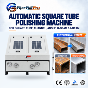 Machine à polir les tubes carrés avec meulage réglable pour le finissage des tuyaux décoratifs en aluminium et en acier inoxydable - Product Image 1