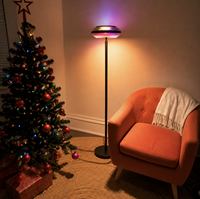 Lámpara de Pie RGB de Esquina que Ahorra Espacio, Efecto de Iluminación de Ondas de Agua, Luz Ambiental Inteligente Tuya para Sala de Estar y Estudio
