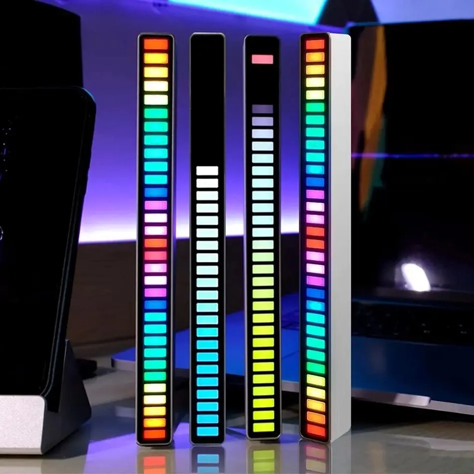 RGB 활성화 된 음악 픽업 리듬 라이트 18 색 홈 램프 자동차 사운드 제어 주변 LED 스트립 라이트