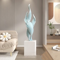 Grande Sculpture d'Art Décorative Plume Luxe Léger pour Salon, Meuble d'Entrée et Bureau