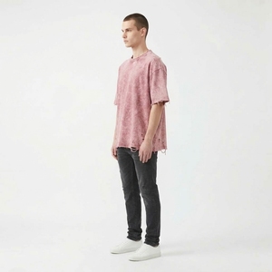 T-shirt Homme Vintage Délavé Oversize en Coton Épais Effet Vieilli Streetwear Coupe Ample Lavage Acide Neuf Qualité Supérieure En Vente - Product Image 4