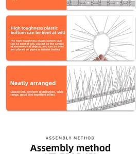 Pointes d'oiseaux solides en acier inoxydable 304 répulsif <span class=keywords><strong>efficace</strong></span> contre les mouches pour jardin balcon avant-toit <span class=keywords><strong>Anti</strong></span>-oiseau chat épine artefact transfrontalier - Product Image 5
