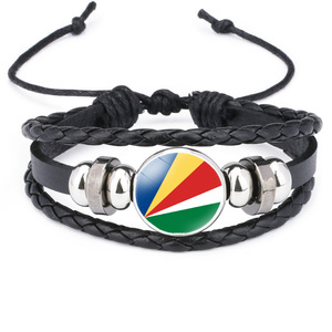 Bracelet en fil ciré tressé avec drapeau personnalisé de Sao Tomé-et-Principe, cordon réglable, souvenir culturel des petites îles, cadeau - Product Image 3
