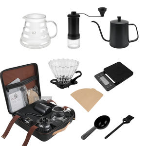 Ensemble Cafetière Portable Pour-Over HIGHWIN Tout-en-Un avec Sac en PU, Coffret Cadeau Café pour Maison, Extérieur, Bureau, Camping - Product Image 1