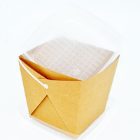 Boîte d'Emballage Alimentaire Jetable Écologique et Dégradable en Papier Kraft à Double Couche pour Salade, Sushi, Bento, Chewing-gum et Aliments pour Bébé avec Poignée