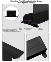 Écran de projection ALR à sol levant avec système audio, grille noire CBSP et Fresnel 16:9 4K/8K pour projecteur de cinéma maison