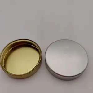 sample free Golden 45mm Metal Tin Caps With Inset Lines For Pill or cosmetic Bottle