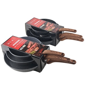 Lớp phủ giá rẻ xách tay 20-24-28cm kim loại Fry Pan Cookware Set nhôm ăn sáng nhà hàng Granite trứng không dính Frying Pan - Product Image 1