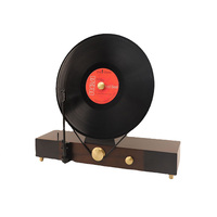 Decoración del hogar artesanías de madera nórdica moderna simulación Vertical reproductor de discos de vinilo Oficina hogar sala de estar Decoración Juegos de regalo