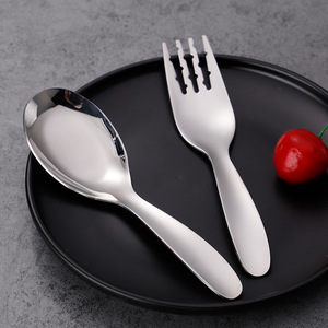 Stainless Steel Spoon And Fork Set Deepened Head Thickened For Children Household Baby Food Use - Product Image 4