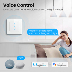 Interruptor inteligente de pared <span class=keywords><strong>con</strong></span> Wifi, Panel de <span class=keywords><strong>pantalla</strong></span> táctil de vidrio, 1/2/3 entradas, App Tuya - Product Image 4