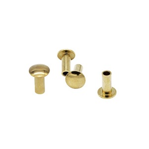 Faible MOQ, livraison rapide, rivets en laiton à tête plate semi-tubulaires pour la fixation des manches de couteaux - Product Image 1