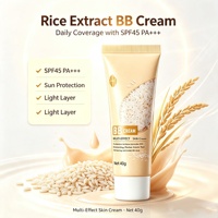 Crème BB Minérale à la Pulpe de Riz Hydratante Éclaircissante Écran Solaire Correcteur Maquillage Naturel Imperméable