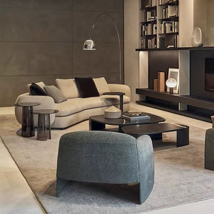 Canapé d'angle en cuir véritable de style minimaliste italien nordique moderne pour grands espaces de vie - Product Image 6