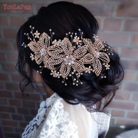 YouLaPan Diadème de mariée en cristal de luxe, fleur, diadème de mariage, accessoires pour cheveux en strass, bandeau de mariée HP252
