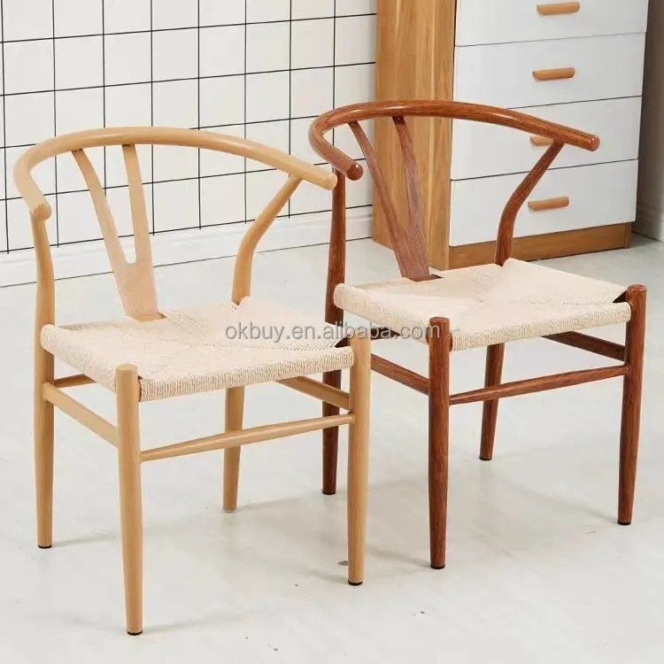 Bán buôn hiện đại rắn gỗ vải Stackable gỗ & mây Nordic nhà bếp nhà hàng cafe cà phê cửa hàng ăn uống ngoài trời ghế