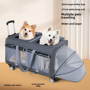 Bolsa de Transporte para Mascotas de Gran Capacidad, Material Oxford, Transportín para Gatos, para Viajes al Aire Libre, Transpirable, Cama Expandible para Perros - Product Image 3