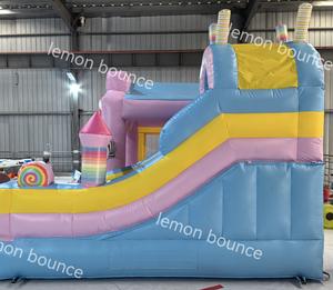 Château gonflable à thème bonbons de qualité commerciale, maison gonflable à bonbons pour décoration de mariage en plein air, trampoline pour enfants pour le jeu, location commerciale - Product Image 6