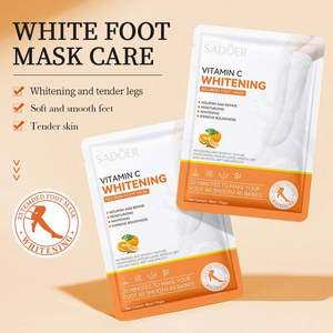 Masque pour les pieds nourrissant à la vitamine C, marque privée OEM SADOER, blanchissant, éclaircissant, éliminant les peaux mortes et les <span class=keywords><strong>callosités</strong></span>, masque pour les pieds en feuille douce - Product Image 1