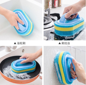 Poignées éponge brosse bleu doux <span class=keywords><strong>magique</strong></span> éponge <span class=keywords><strong>gomme</strong></span> nettoyage baignoire céramique <span class=keywords><strong>carrelage</strong></span> nettoyant cuisine outil - Product Image 3