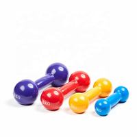 Haltère en fonte Qimeng avec revêtement en caoutchouc - Logo personnalisé, poignées colorées, équipement de fitness pour le corps, durable, poignée confortable