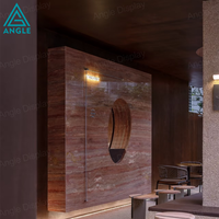 Nouveau design 2026 : Mobilier de café-bar en bois massif avec éclairage LED pour kiosque alimentaire de centre commercial, utilisation intérieure/extérieure