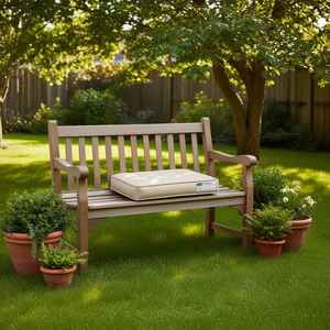 Coussin de banc de jardin en tissu Oxford 39,4 x 19,7 pouces, en mousse et fibres, beige uni, rectangulaire, pour extérieur - Product Image 2