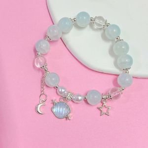 Bracelets tendance chinois colorés en perles pour femmes et filles, bracelet mignon avec breloque coquillage, bracelet en perles de cristal et pierres précieuses - Product Image 3