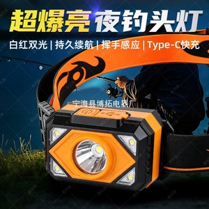 Headlamp <b>Rechargeable</b> <b>Led</b> <b>Light</b> Portable Outdoor Fishing Strong Beam Lightweight Headwear - Product Image 4