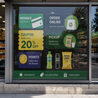 Film LED transparent auto-adhésif pour vitrine de magasin de proximité