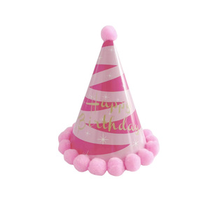 قبعات أعياد الميلاد بالجملة، عصابات رأس ملونة بكرات قطيفة، قبعات ورقية لتزيين أعياد ميلاد الأطفال - Product Image 5