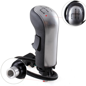 Man Truck Bus Gear <b>Shift</b> <b>Knob</b> 81326200112 Black Silver Leather Ergonomic Handle - Product Image 2