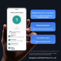 Cerradura Inteligente con Huella Dactilar y Contraseña de Aleación de Aluminio, Almacenamiento en la Nube con la Aplicación Tuya, para Puertas Corredizas Estrechas - Diseño de Vidrio de Lujo Ligero
