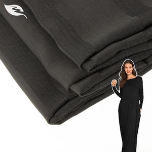 Hight Quality Korean Deep Black <strong>Nida</strong> Zoom Jacquard Abaya <strong>Fabric</strong> for Arabic Women Dress - Product Image 1